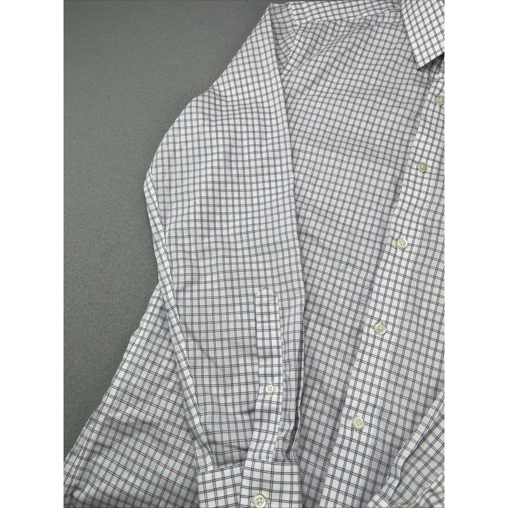 Banana Republic Dress Shirt Mens Small Blue Check Tailored Slim Fit Non Iron LS - Picture 4 of 16